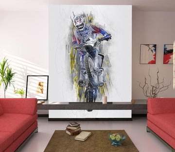 3D Dirt Bike Man 431 Vehicle Wall Murals