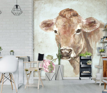 3D Cow Rose 1402 Debi Coules Wall Mural Wall Murals Wallpaper AJ Wallpaper 2 
