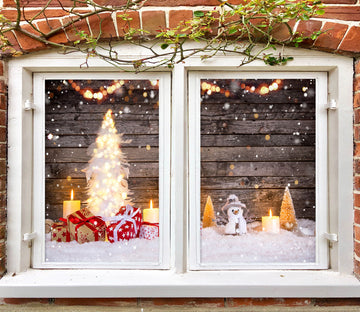 3D Gift 43026 Christmas Window Film Print Sticker Cling Stained Glass Xmas