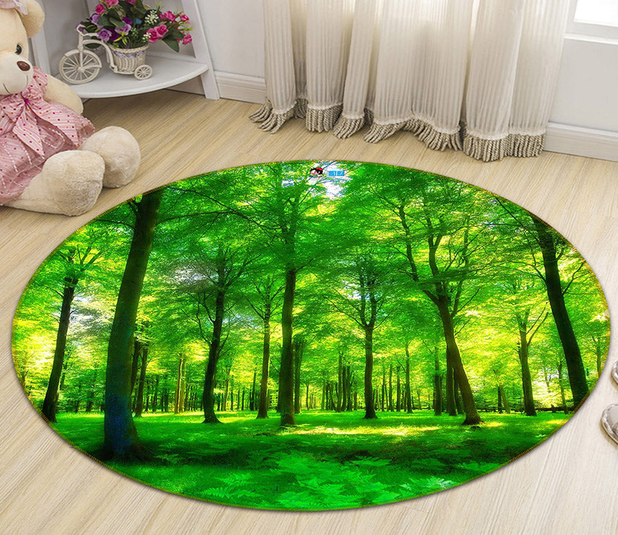 3D Forest 66180 Round Non Slip Rug Mat