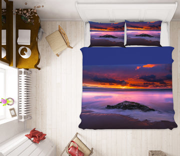 3D Seaside Stones 59113 Bed Pillowcases Quilt