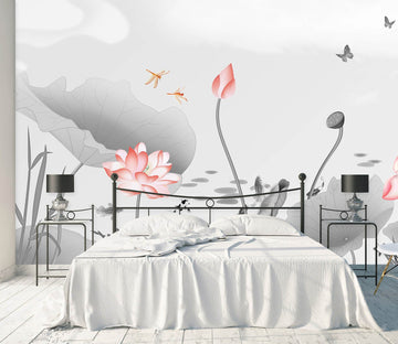 3D Lotus Fish 1479 Wall Murals Wallpaper AJ Wallpaper 2 