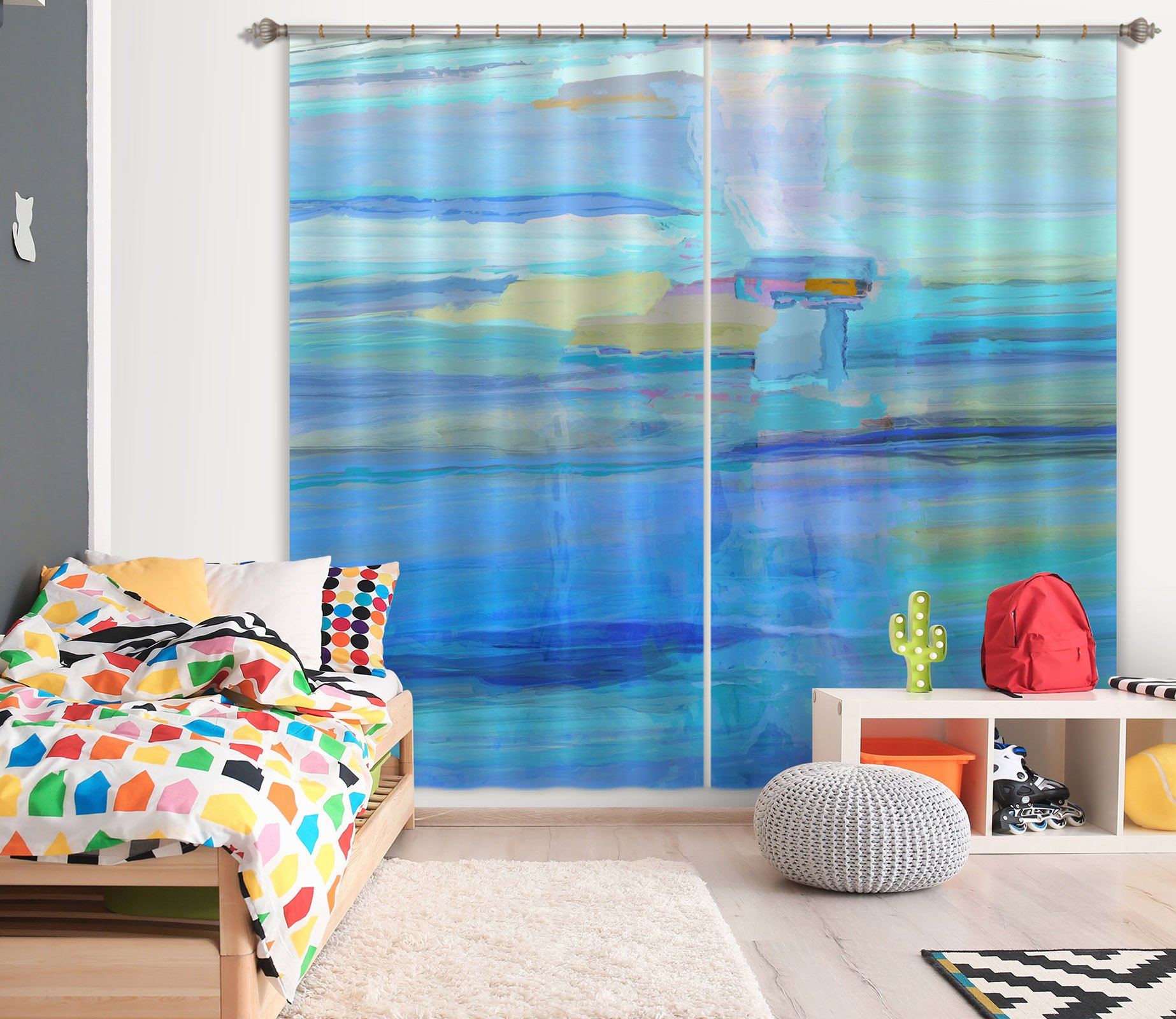 3D Blue Sea 046 Michael Tienhaara Curtain Curtains Drapes Curtains AJ Creativity Home 