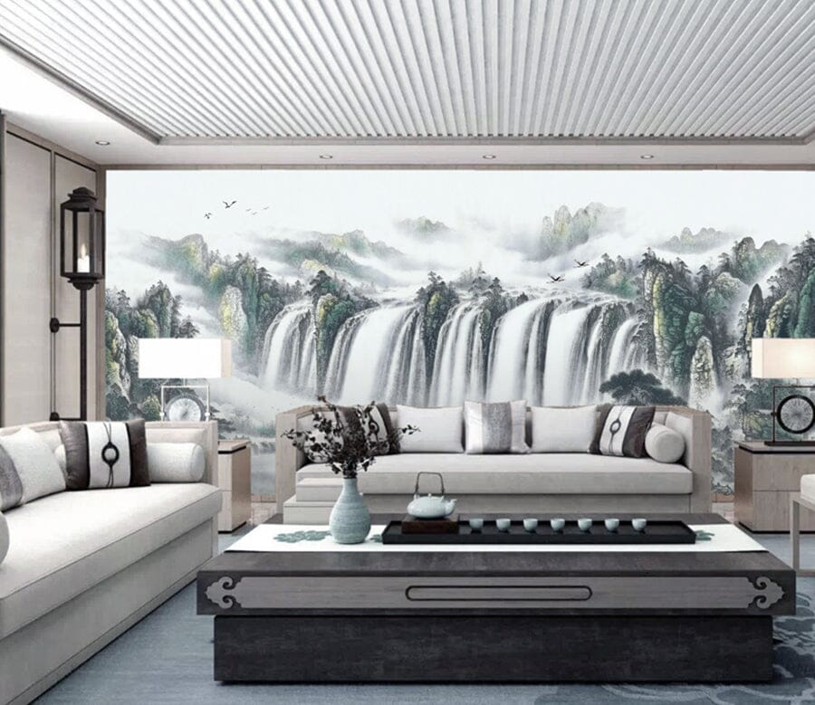 3D Ink Falls 2093 Wall Murals Wallpaper AJ Wallpaper 2 
