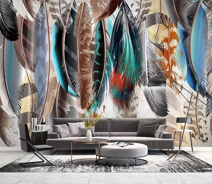 3D Colored Feathers 2199 Wall Murals Wallpaper AJ Wallpaper 2 
