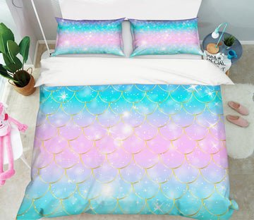 3D Fish Scale Pattern 60254 Bed Pillowcases Quilt
