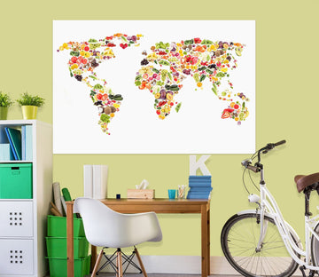 3D Color Patchwork 251 World Map Wall Sticker Wallpaper AJ Wallpaper 2 