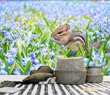 3D Flower Squirrel 148 Wall Murals Wallpaper AJ Wallpaper 2 