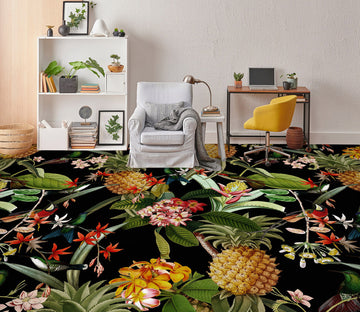 3D Flower Pineapple Leaves 10005 Uta Naumann Floor Mural