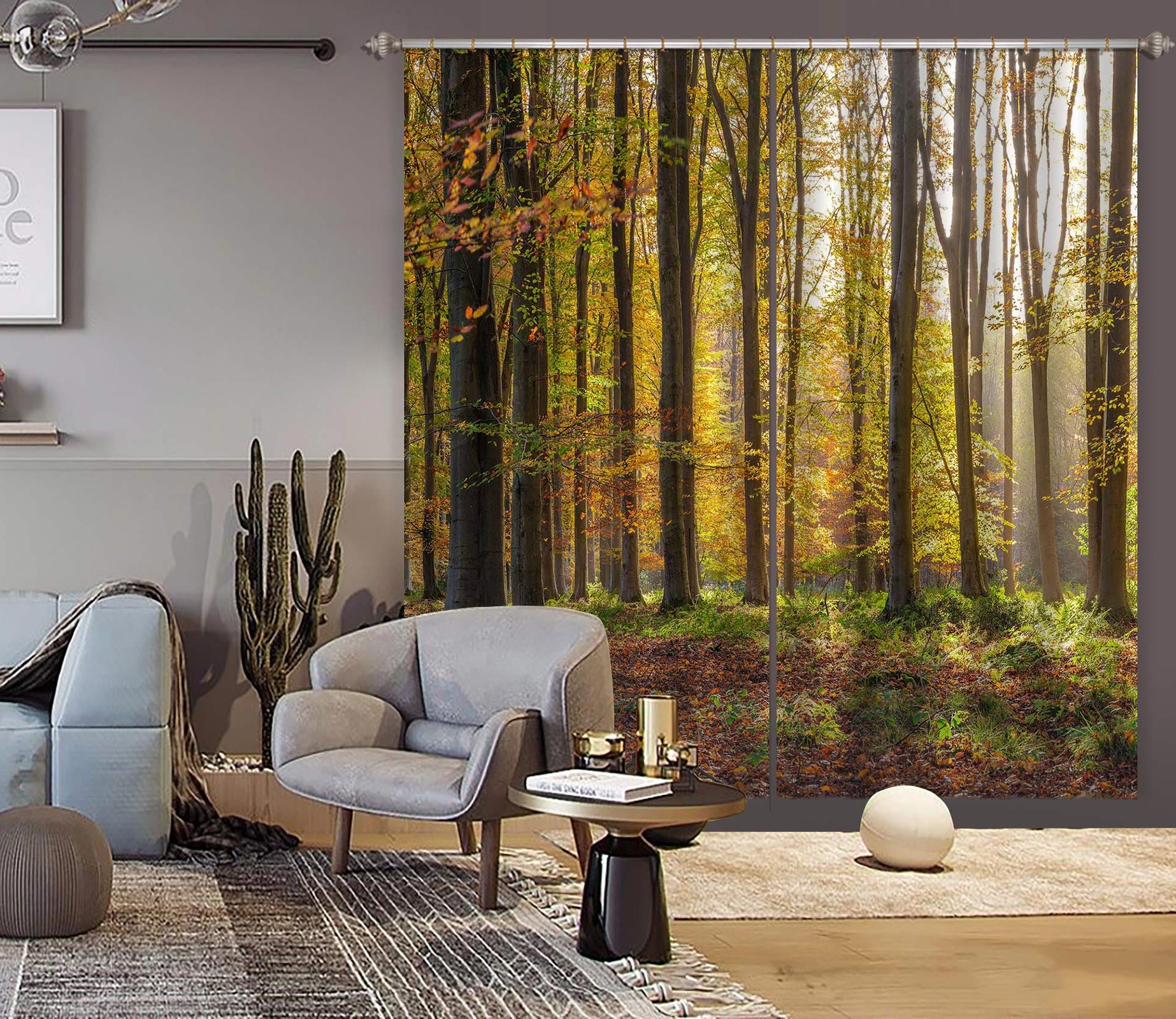 3D Forest Meadow 6577 Assaf Frank Curtain Curtains Drapes