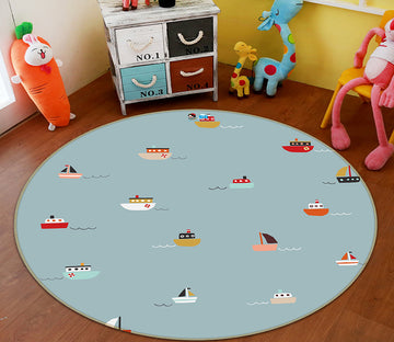 3D Color Ship 64167 Round Non Slip Rug Mat