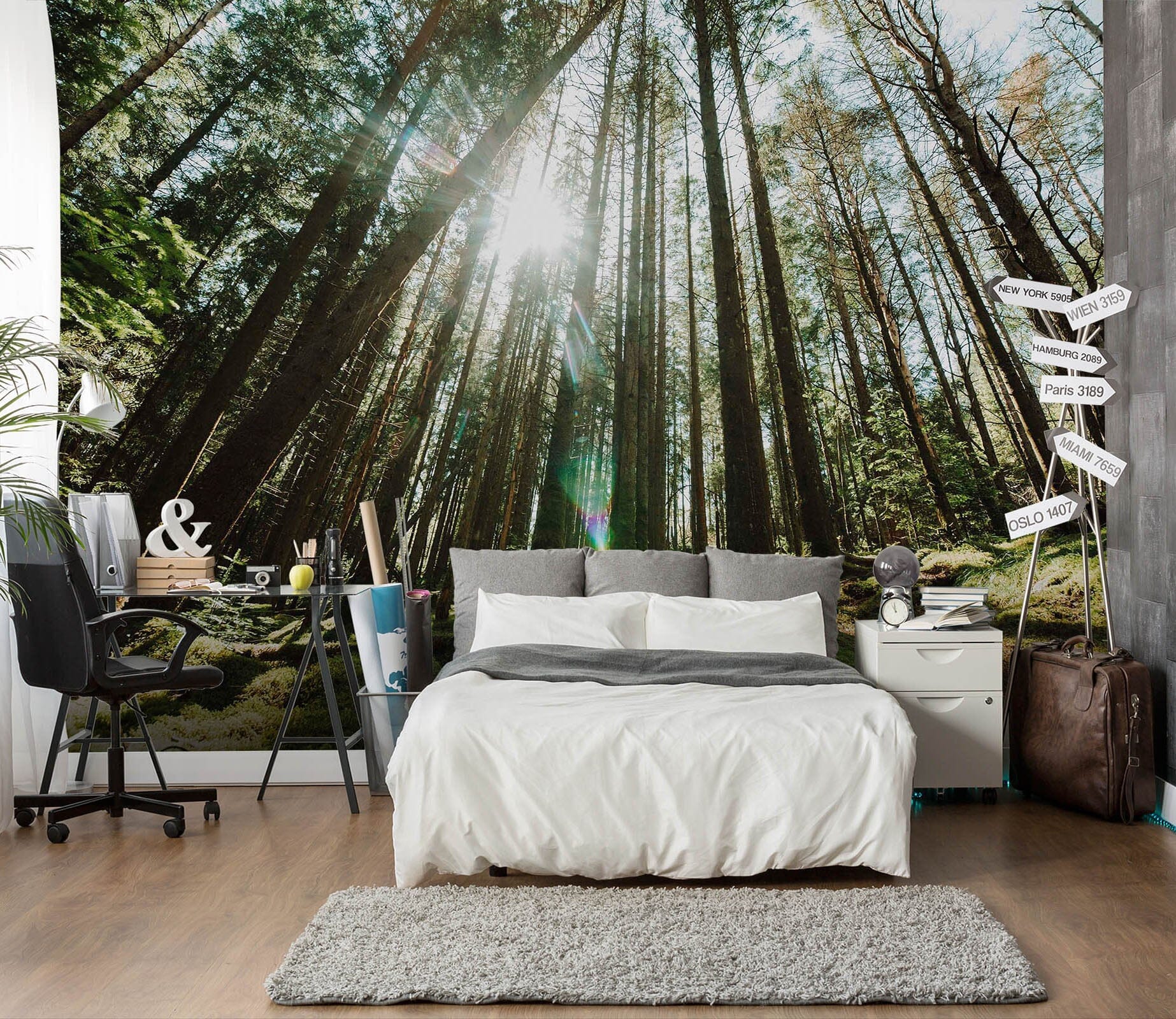 3D Forest Sunshine 107 Wall Murals Wallpaper AJ Wallpaper 2 