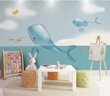 3D Blue Whale 1751 Wall Murals Wallpaper AJ Wallpaper 2 