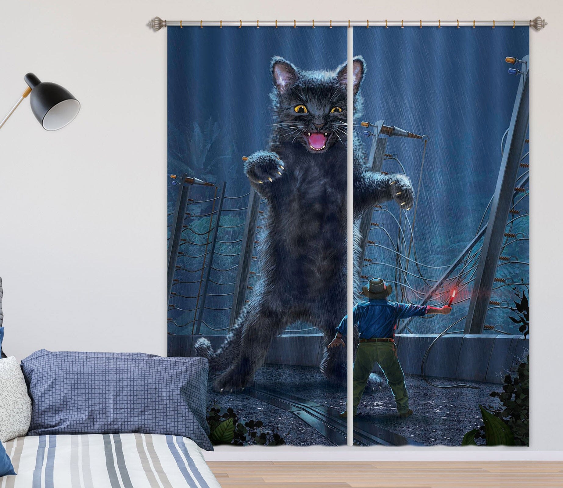 3D Jurassic Kitty 047 Vincent Hie Curtain Curtains Drapes Curtains AJ Creativity Home 