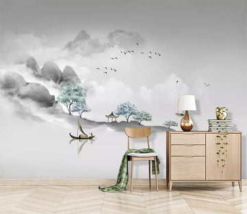 3D Misty Valley 395 Wall Murals Wallpaper AJ Wallpaper 2 