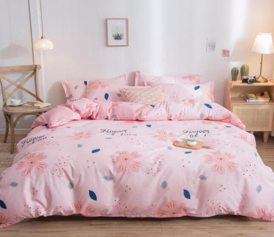 3D Color Pink Flower 4069 Bed Pillowcases Quilt
