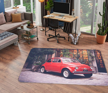 3D Red Car 68047 Vehicle Non Slip Rug Mat