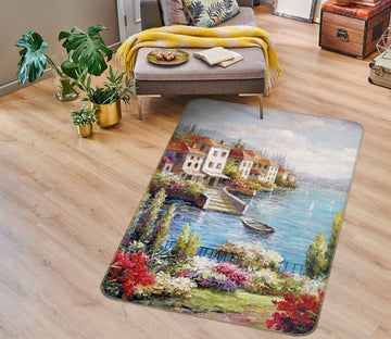 3D Seaside Houses 33203 Non Slip Rug Mat