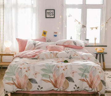 3D Flowers And Leaves 30152 Bed Pillowcases Quilt