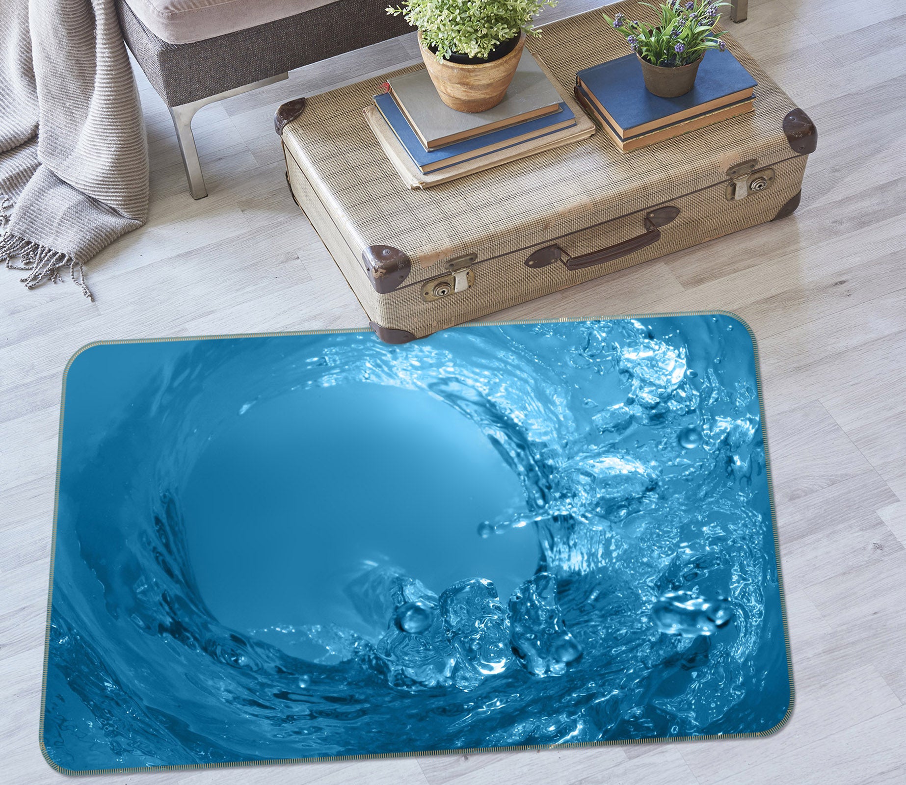3D Waves Seawater 36025 Non Slip Rug Mat