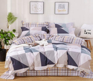 3D Blue Triangle 7094 Bed Pillowcases Quilt