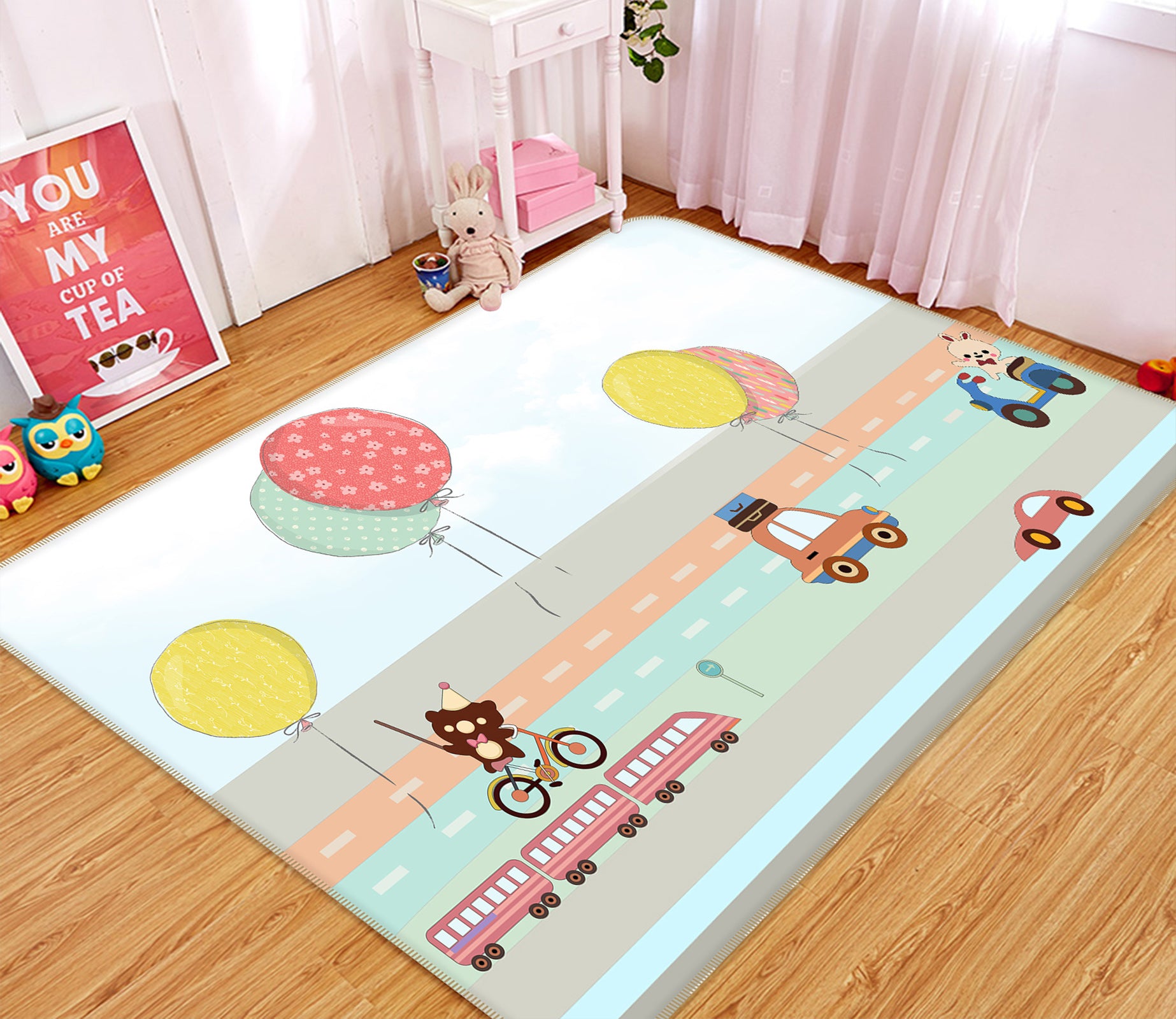 3D Car Balloon 77057 Non Slip Rug Mat