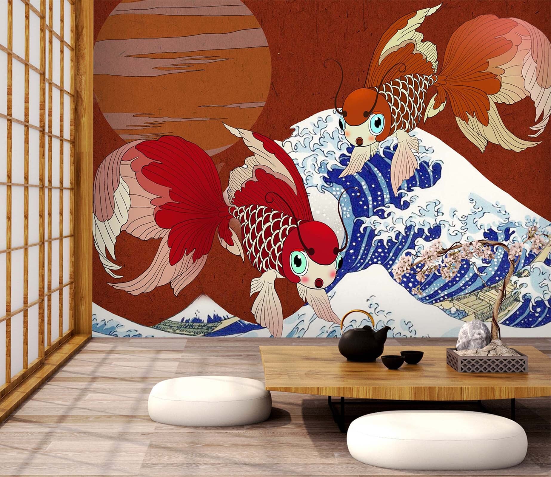 3D Red Fish 2085 Wall Murals Wallpaper AJ Wallpaper 2 