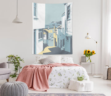 3D Small Town Building 5385 Steve Read Tapestry Hanging Cloth Hang