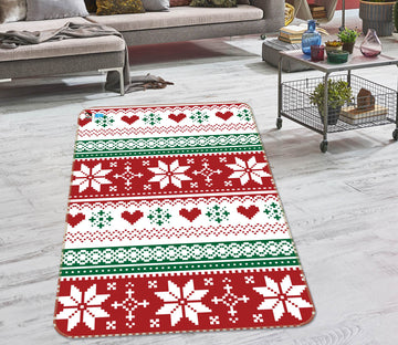 3D Snowflake Pattern 55154 Christmas Non Slip Rug Mat Xmas