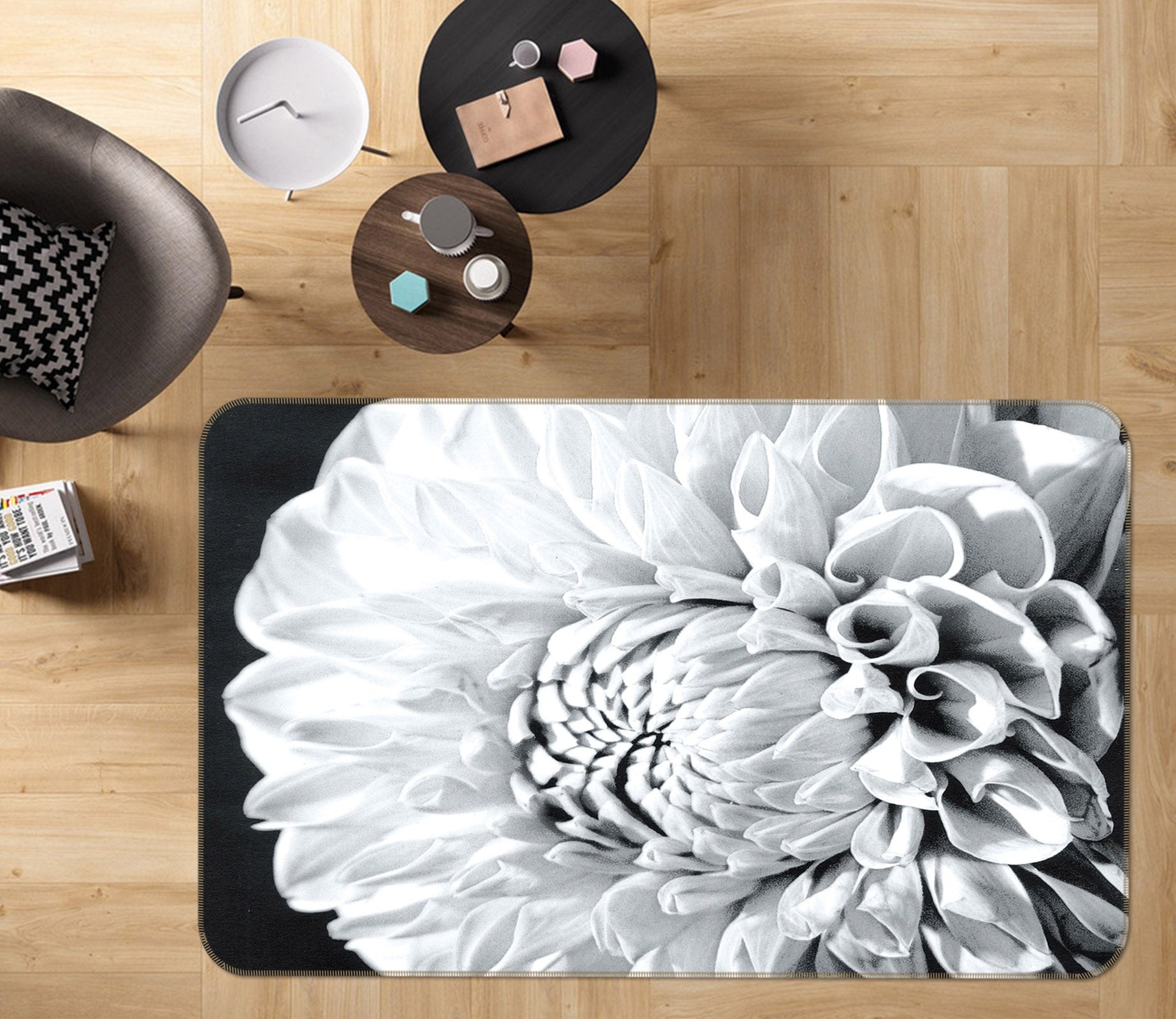 3D Flowers 32068 Non Slip Rug Mat