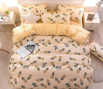 3D Yellow Pineapple 7098 Bed Pillowcases Quilt