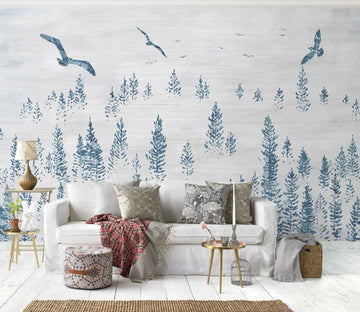 3D Eagle Forest WC2370 Wall Murals