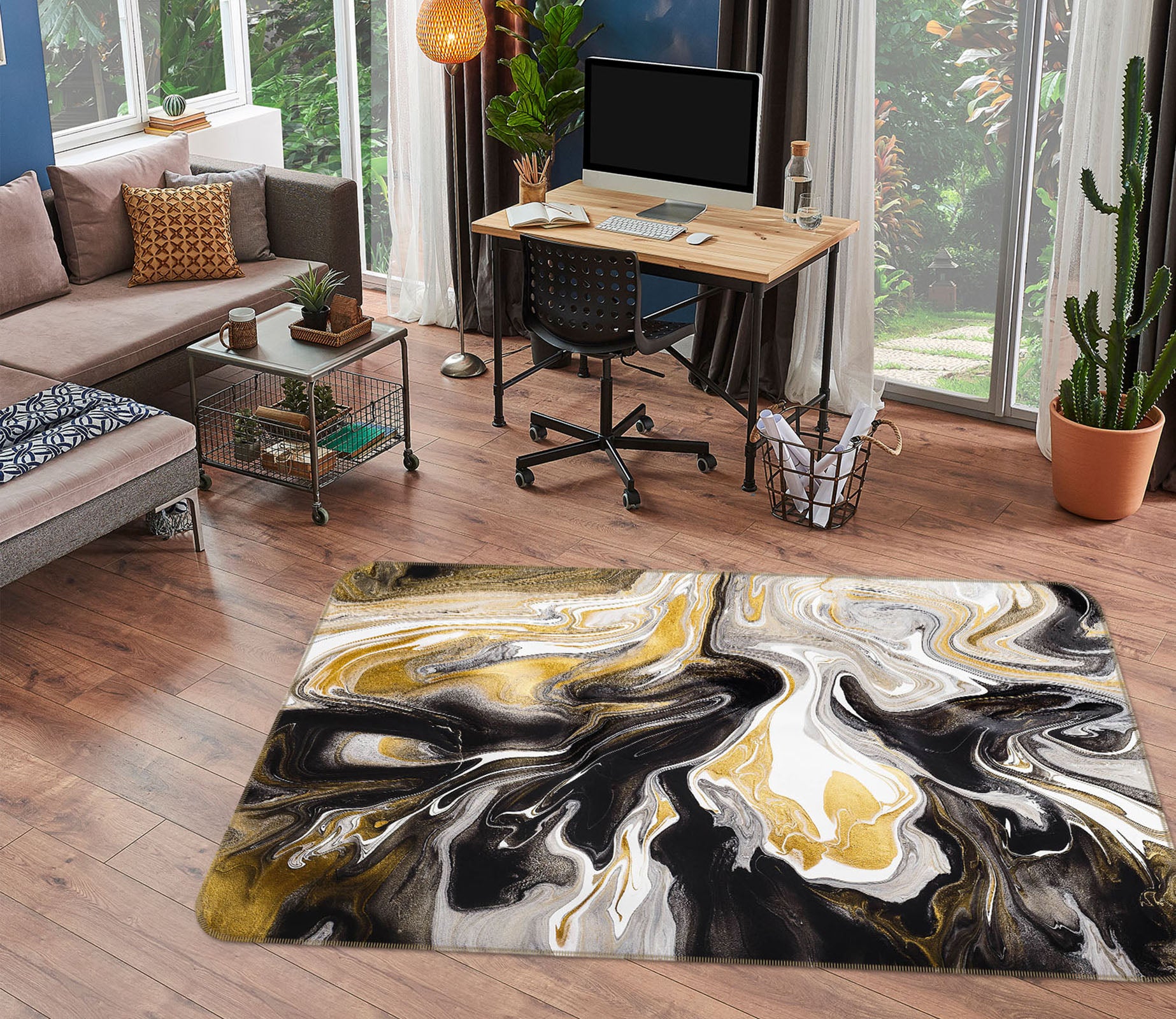 3D Pattern Lines 31003 Non Slip Rug Mat