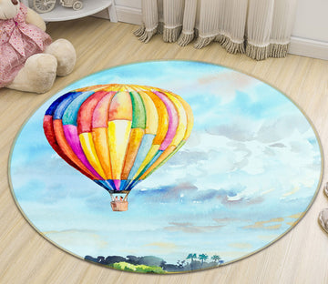 3D Hot Air Balloon 71235 Round Non Slip Rug Mat