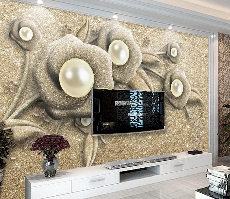 3D Beautiful Pearl WC378 Wall Murals