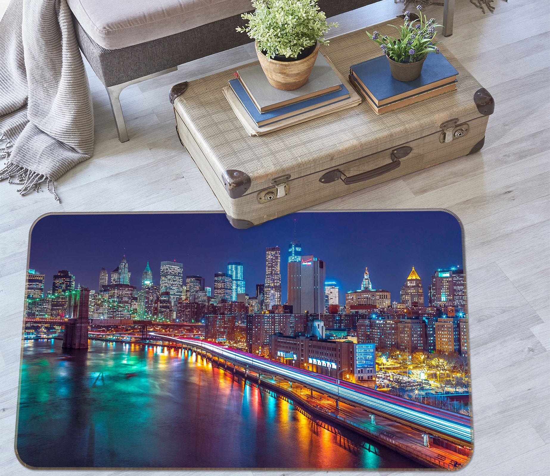 3D New York Lights 1007 Assaf Frank Rug Non Slip Rug Mat Mat AJ Creativity Home 