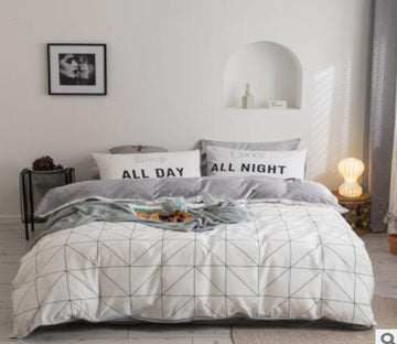 3D Line White 30104 Bed Pillowcases Quilt