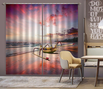 3D Sunset Beach 075 Marco Carmassi Curtain Curtains Drapes Curtains AJ Creativity Home 