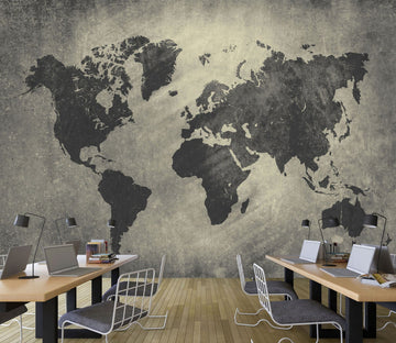 3D Black Pattern 2031 World Map Wall Murals Wallpaper AJ Wallpaper 2 