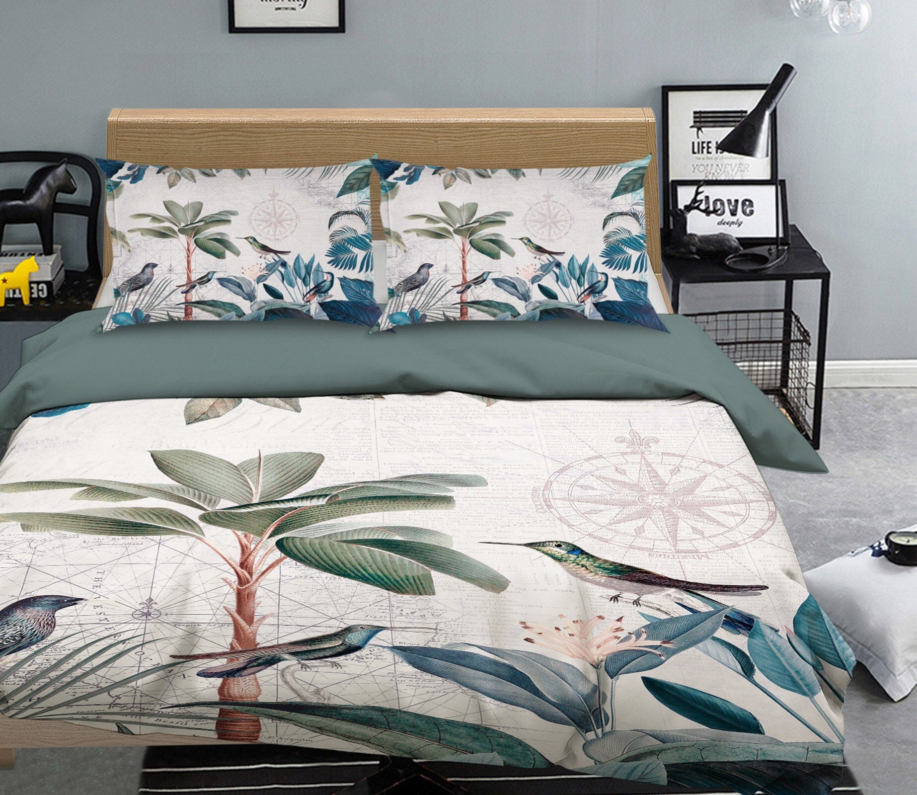 3D Birds Playing 123 Andrea haase Bedding Bed Pillowcases Quilt Quiet Covers AJ Creativity Home 