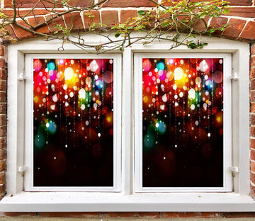 3D Colorful Lights 43082 Christmas Window Film Print Sticker Cling Stained Glass Xmas