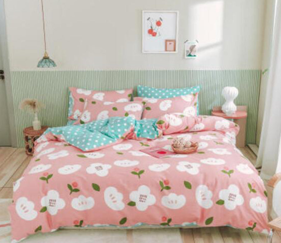 3D White Flowers 40064 Bed Pillowcases Quilt