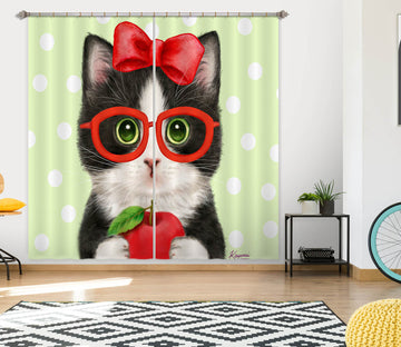 3D Apple Cat 9071 Kayomi Harai Curtain Curtains Drapes