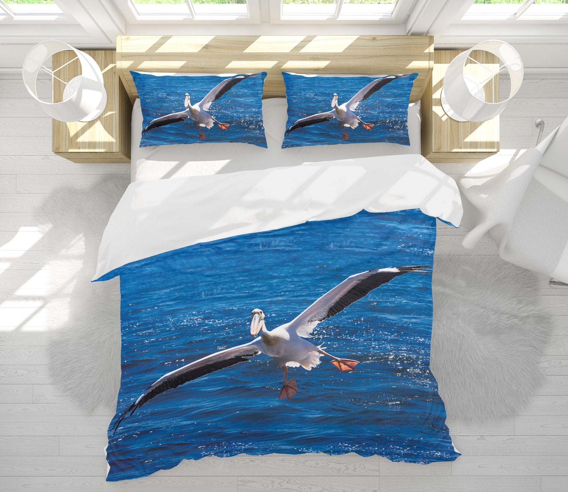 3D Seagull 21022 Bed Pillowcases Quilt