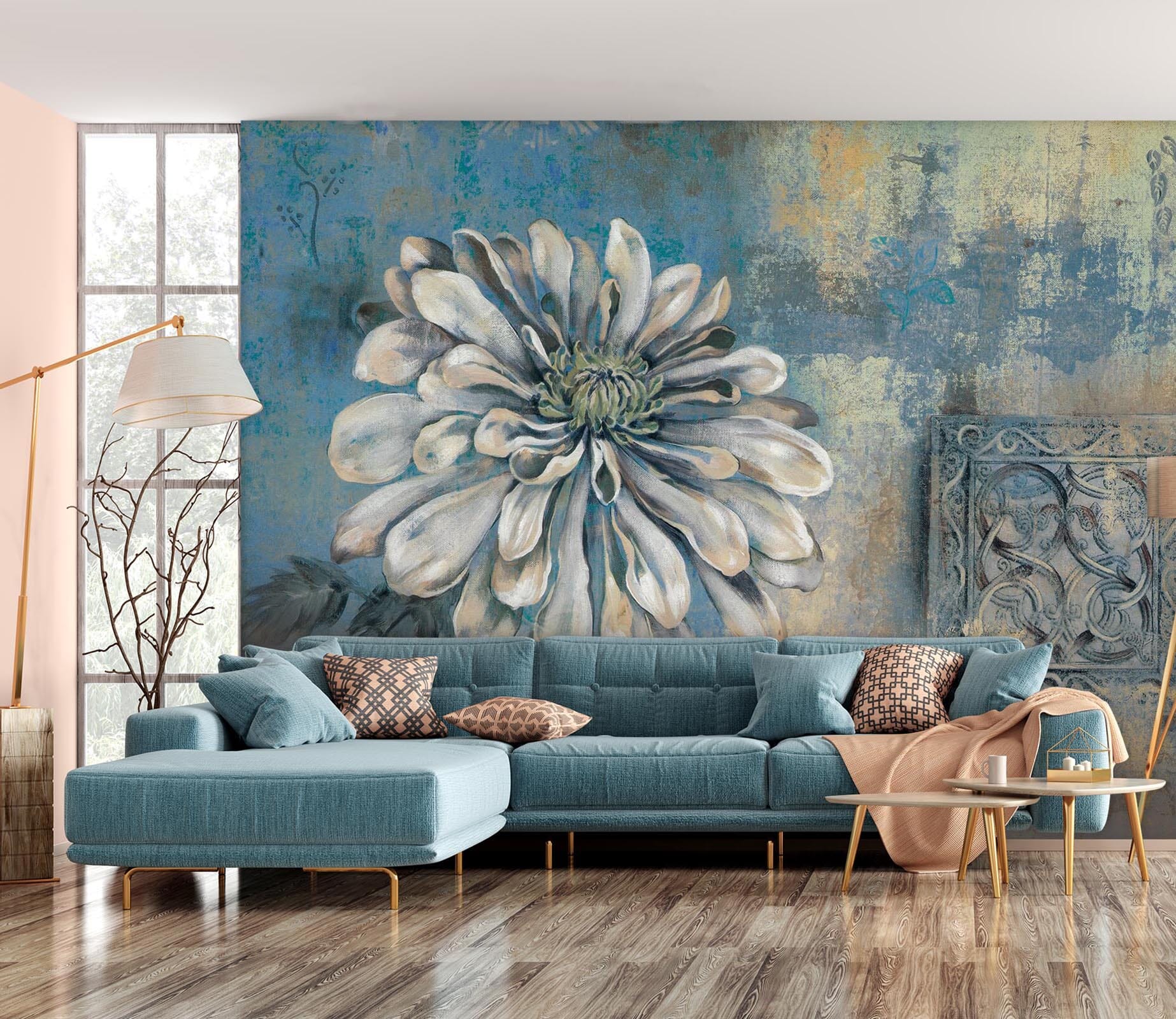 3D Hand Drawn Flower Retro 141 Wall Murals Wallpaper AJ Wallpaper 2 
