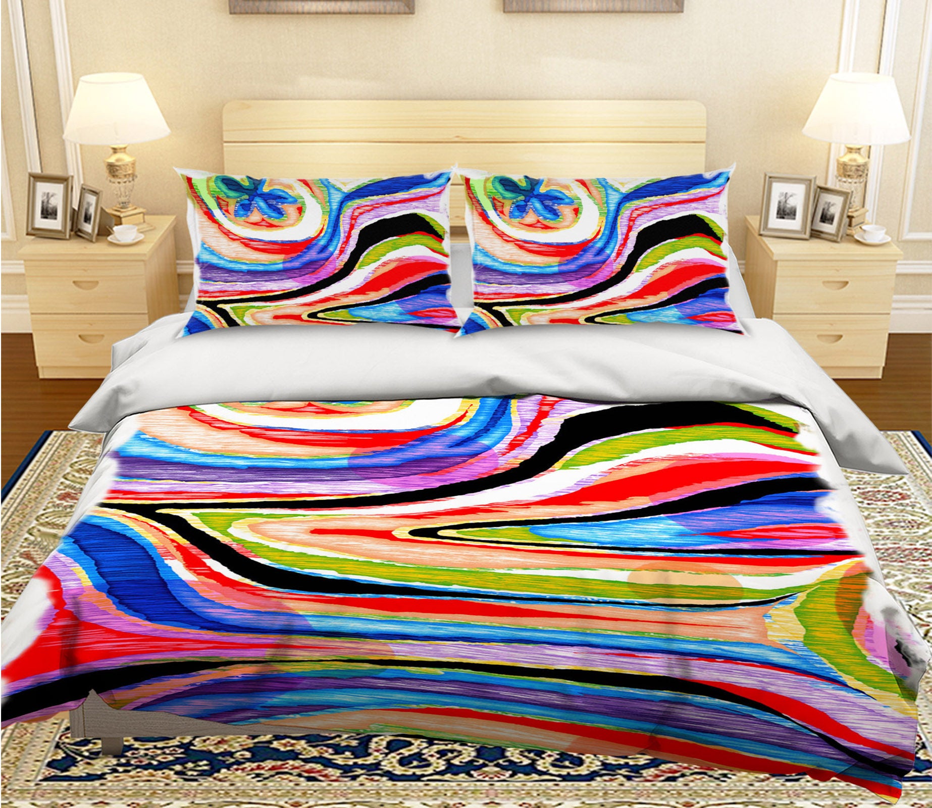 3D Color Pattern 074 Bed Pillowcases Quilt