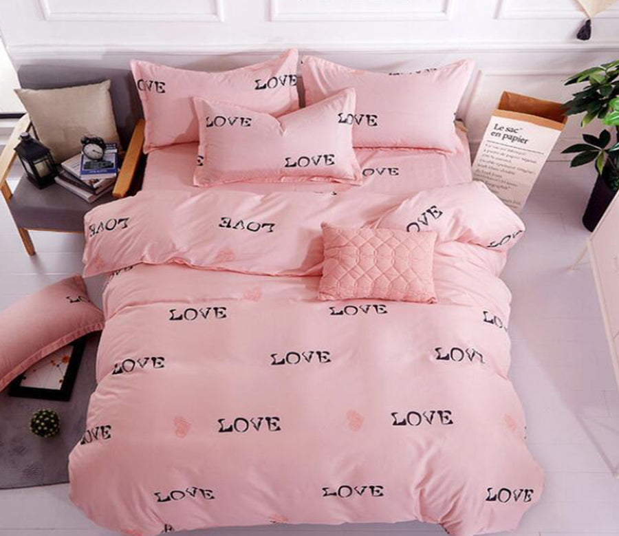 3D Pink Bottom Love Letters 12061 Bed Pillowcases Quilt