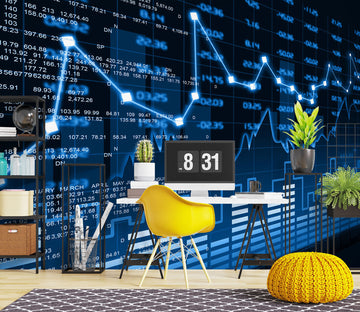 3D Blue Data Numbers 1088 Wall Murals