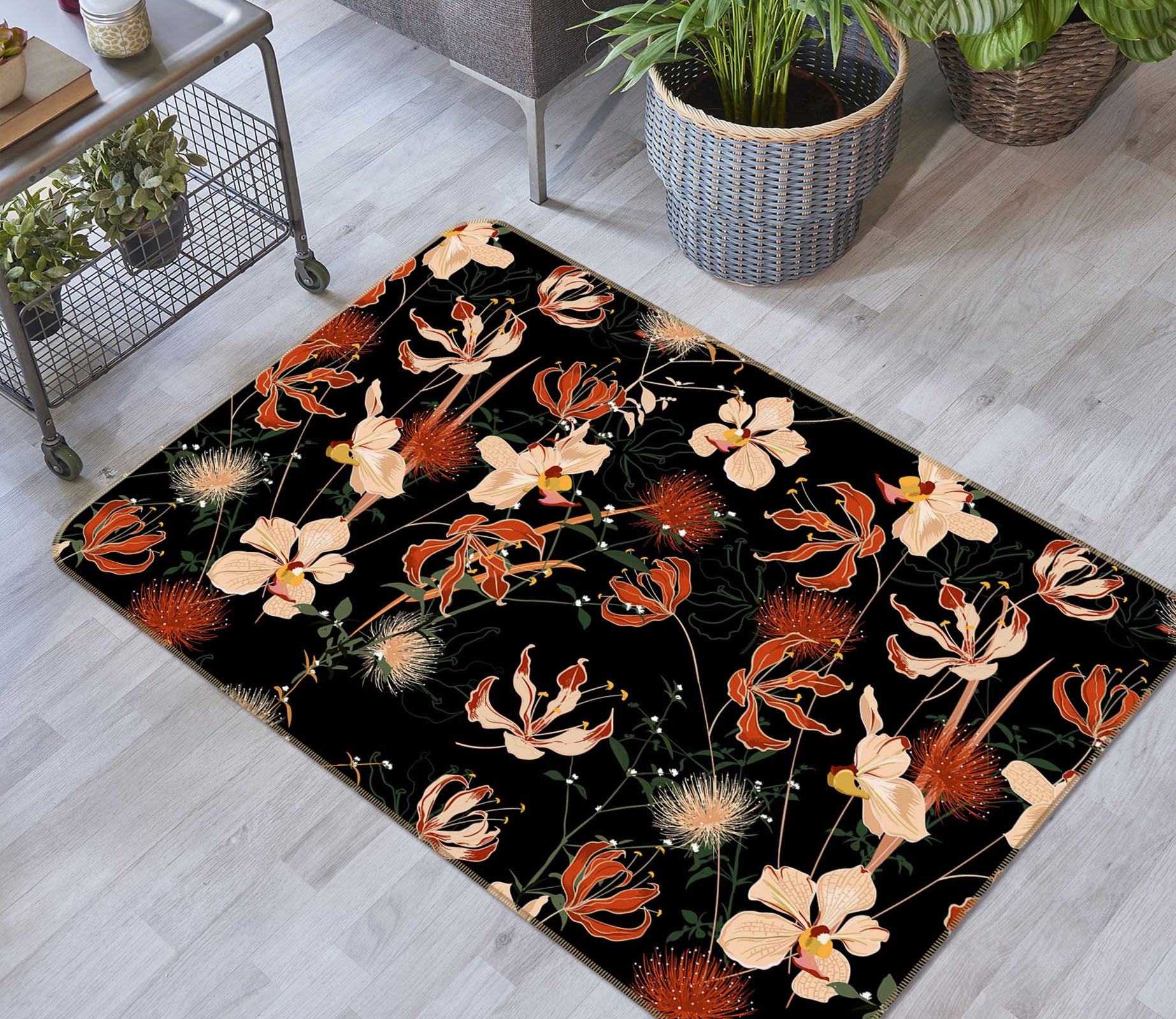 3D Flower 31063 Non Slip Rug Mat