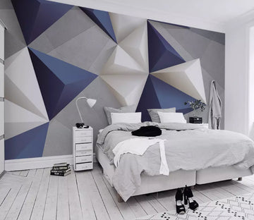 3D Blue Triangle 2067 Wall Murals